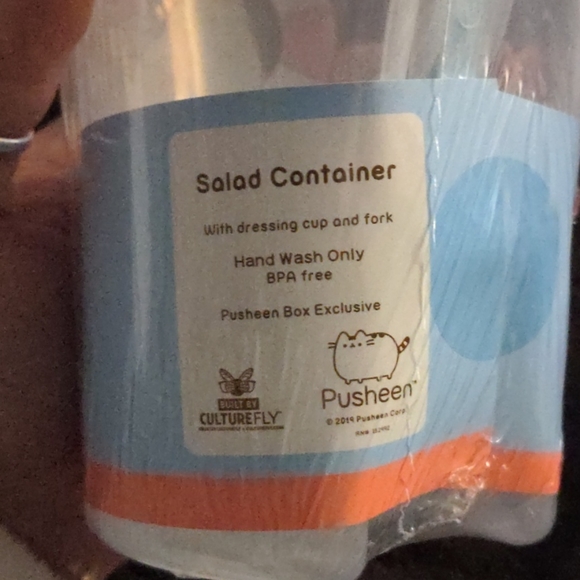 Pusheen salad cup, flask keychain, drink cozies - Picture 2 of 8